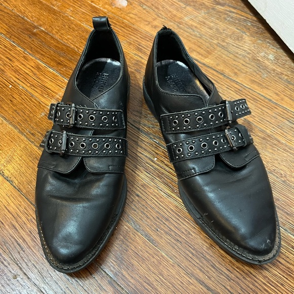 Elegant Black Leather Men's Oxfords with Eyelet Buckle - Picture 1 of 12